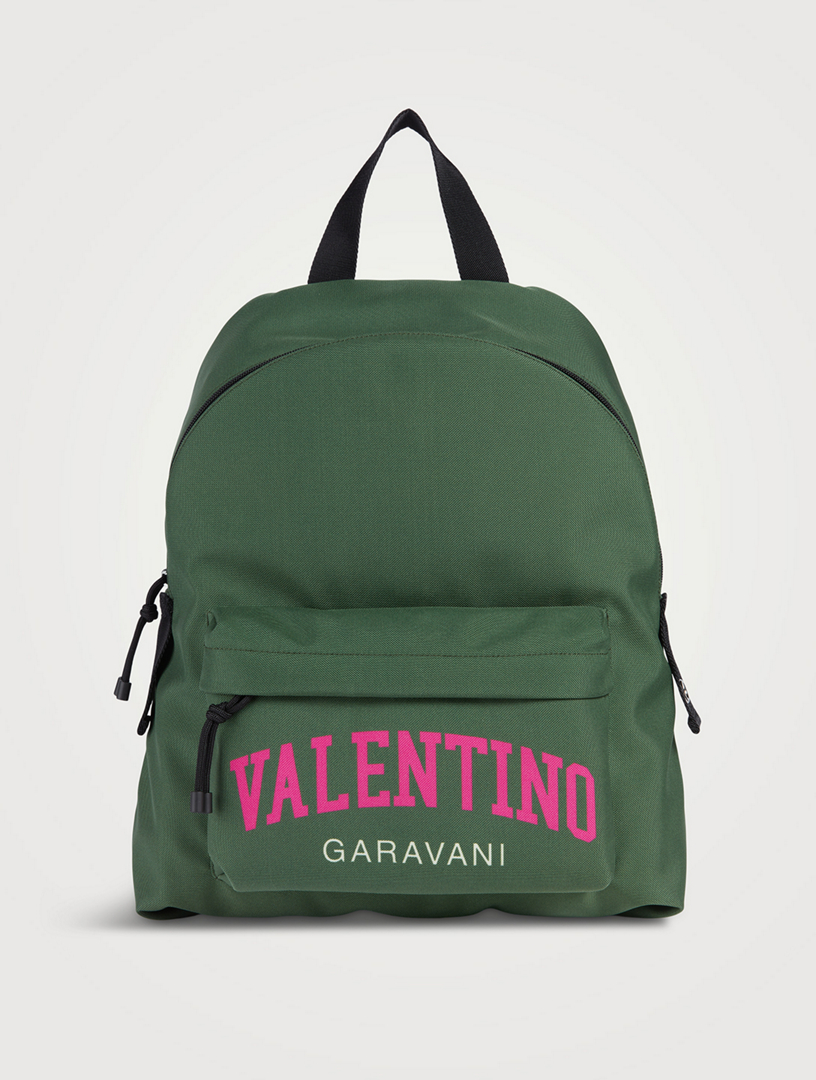 Valentino Garavani Outlet: backpack in nylon with printed logo - Green