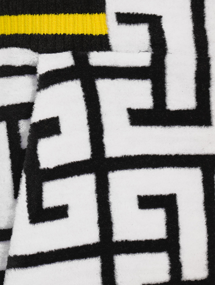 Wool-Blend Velvet Pants With Large Monogram