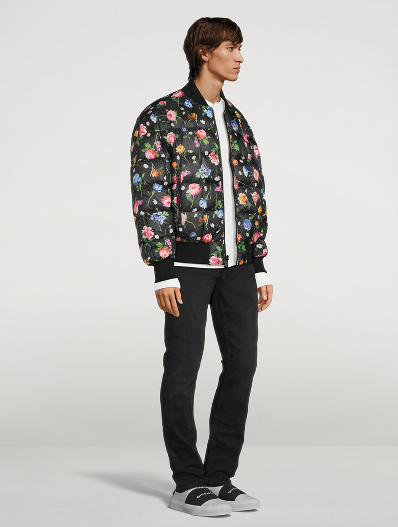 Mackage Paul 2-in-1 Recycled Down Bomber Jacket in Floral, Size: 44