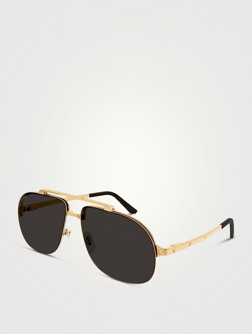 CARTIER Lunettes de soleil Santos de style aviateur Holt Renfrew