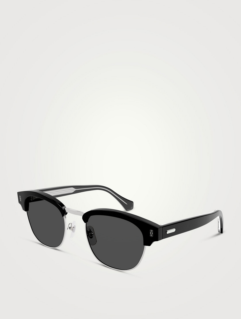 Black Alejandro rectangular acetate sunglasses