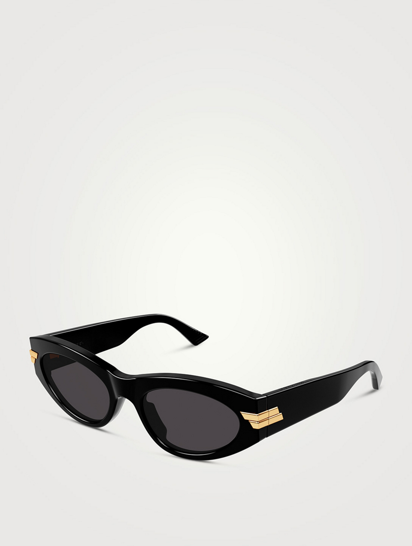 Bottega Veneta Acetate Sporty Oval Sunglasses