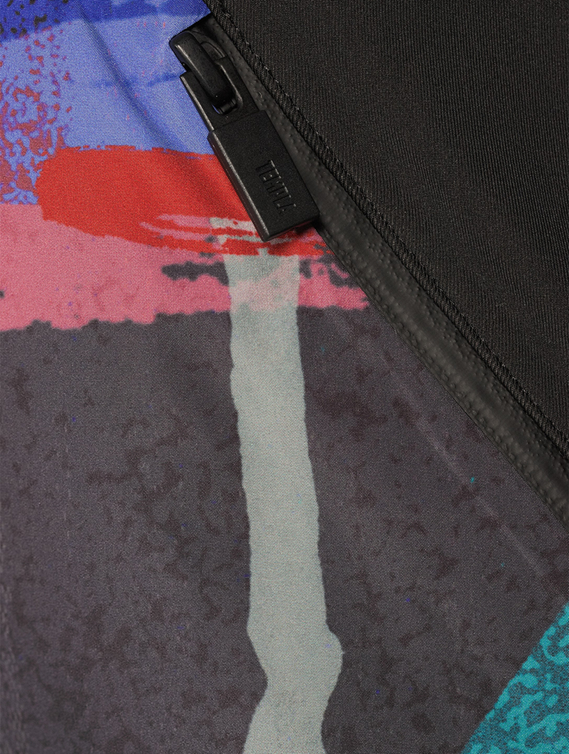 Wadded Ski Overalls Paint Splatter Print