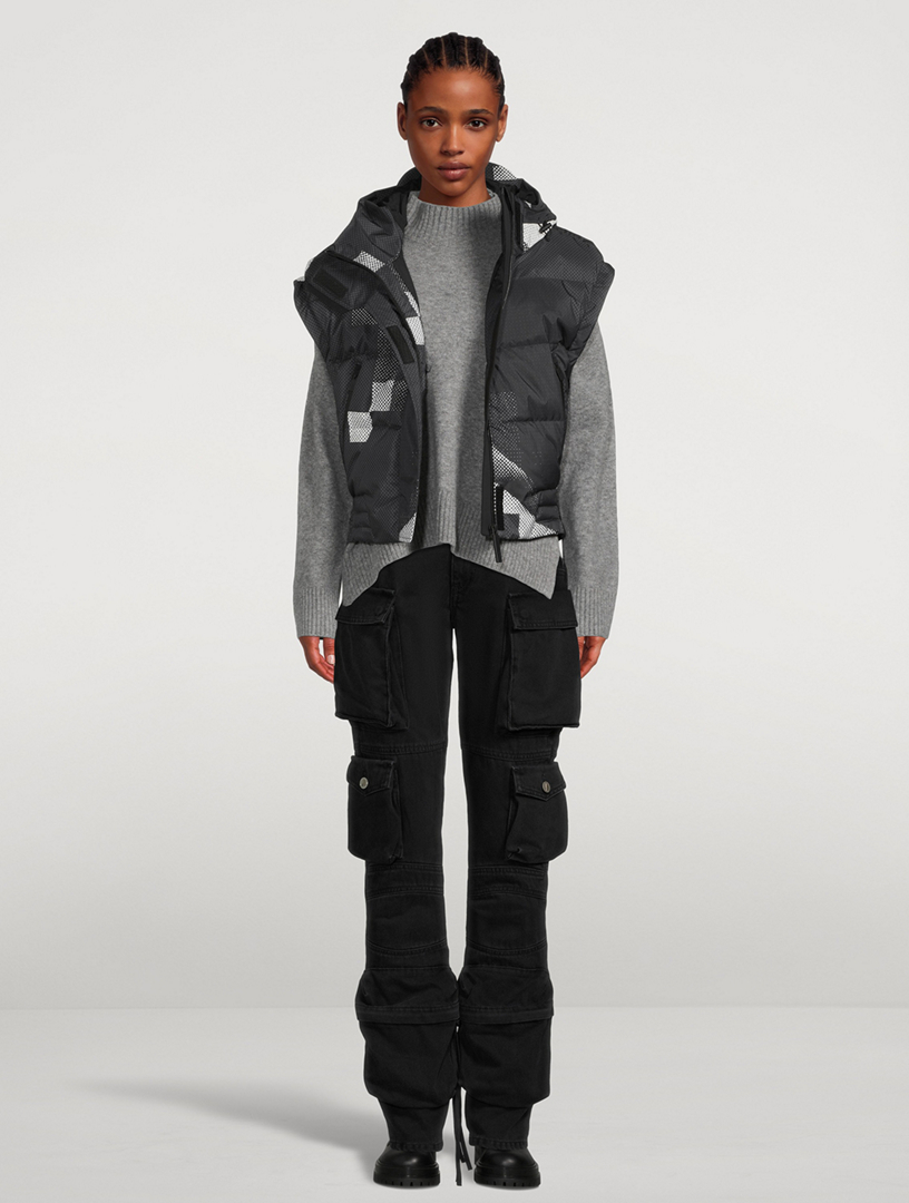 Cropped Down Vest Pixel Print