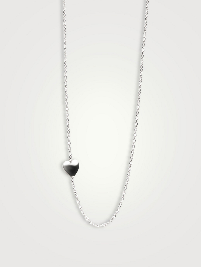 Love Letter 14K White Gold Heart Necklace