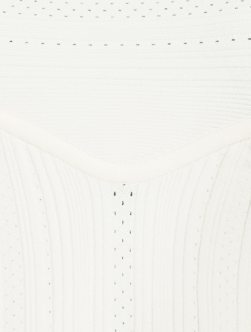Ribbed Pointelle Mini Dress