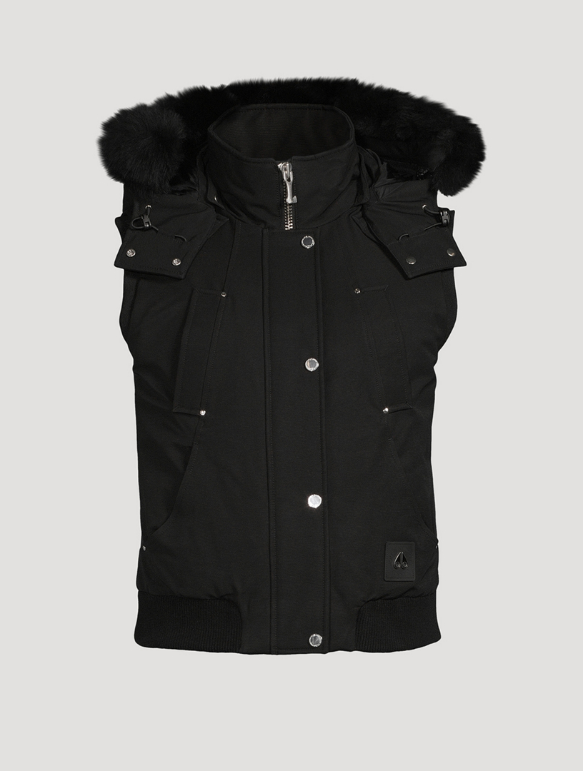 MOOSE KNUCKLES Liberty Shearling-Trimmed Down Vest | Holt