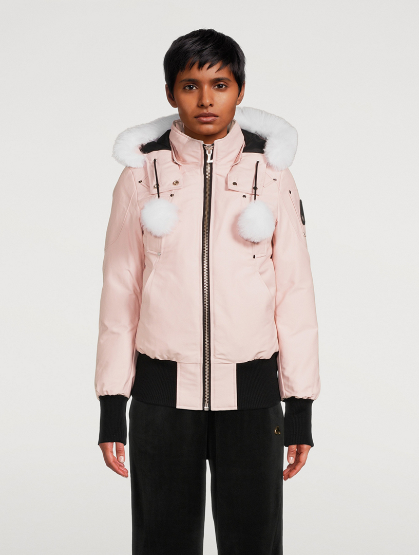 Debbie Shearling-Trimmed Down Bomber Jacket