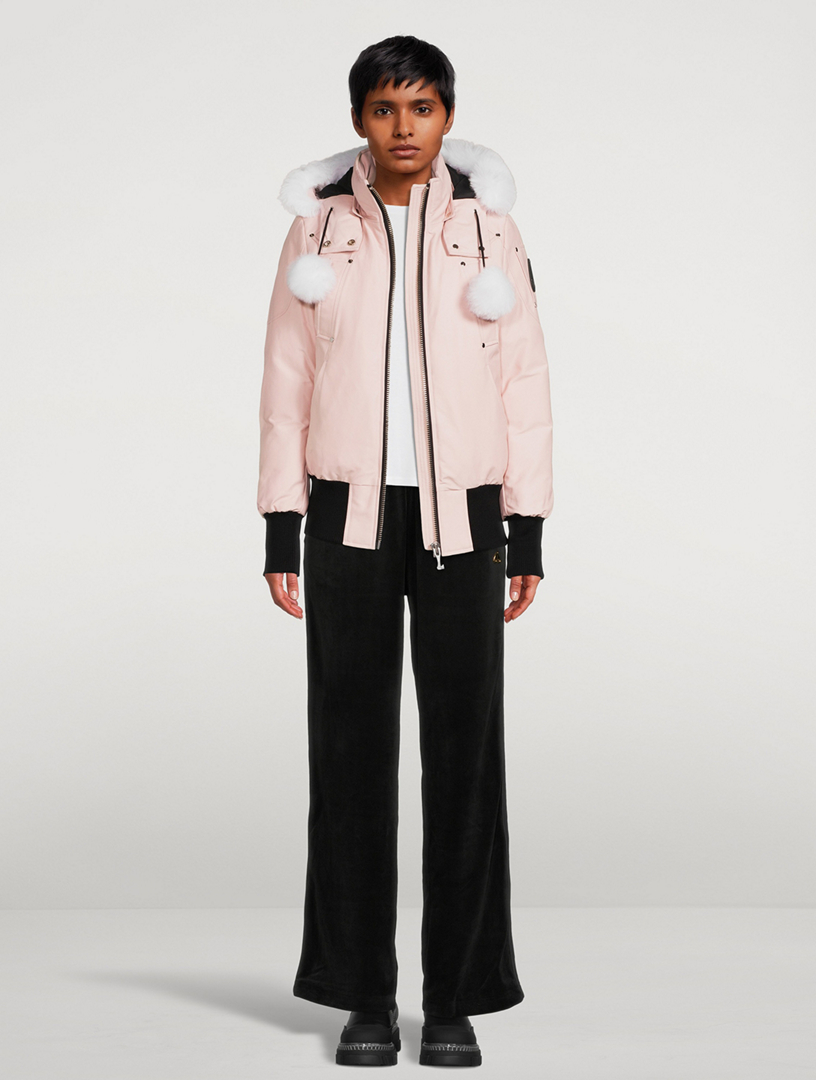 Debbie Shearling-Trimmed Down Bomber Jacket