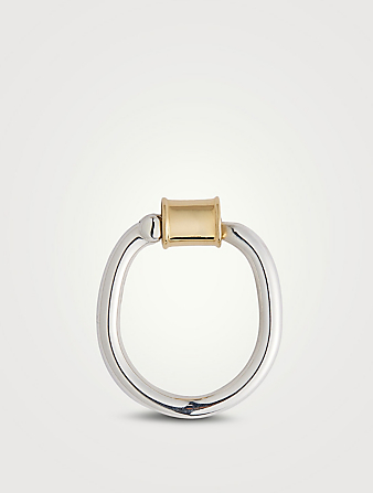 18K Gold And Silver Trundle Lock Ring