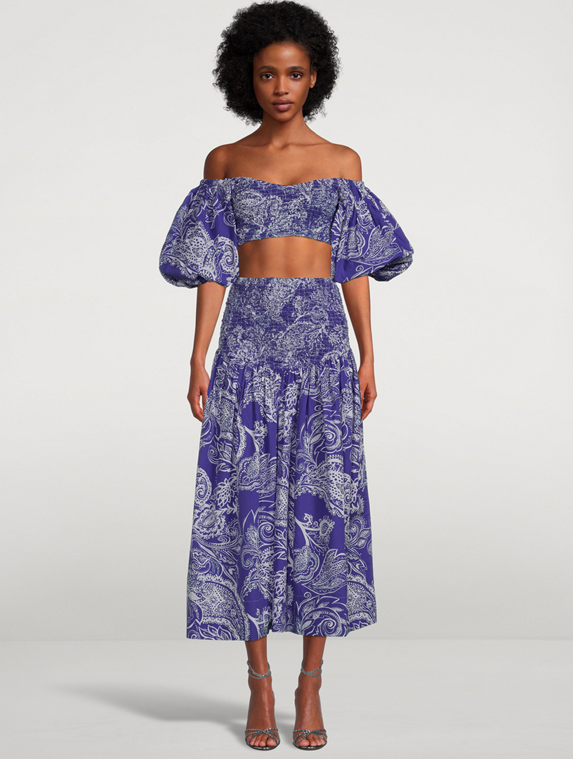 Pier Cropped Bandeau Top Emonia Print