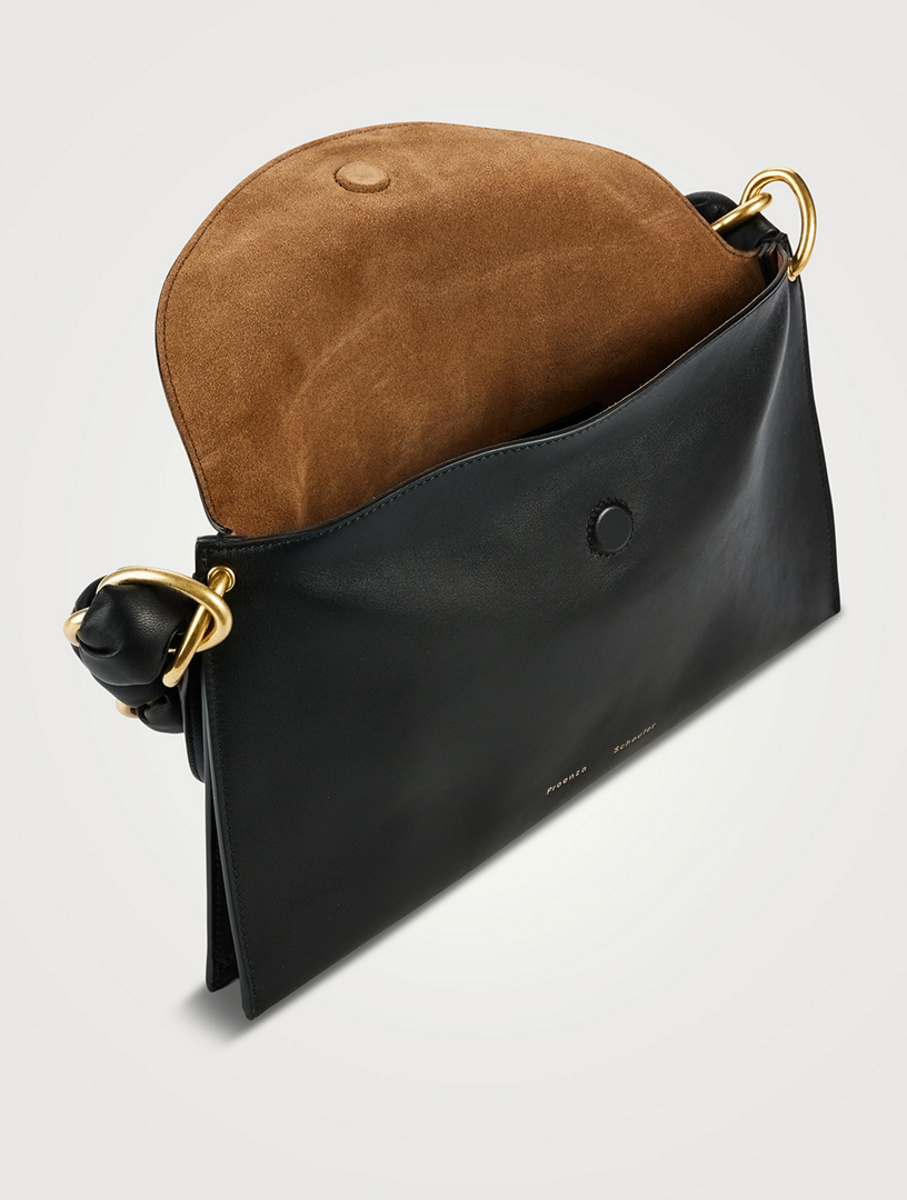 PROENZA SCHOULER Braid Leather Shoulder Bag  Black