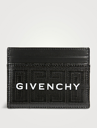 GIVENCHY G Cut 4G Coated Canvas And Leather Card Holder  Black