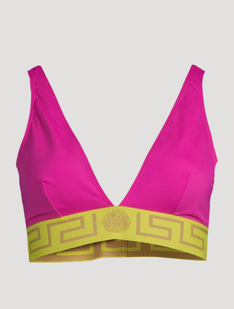 Versace Greca Border Bikini Top Holt Renfrew