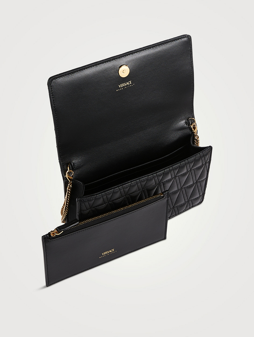 VERSACE Virtus Leather Clutch | Holt Renfrew