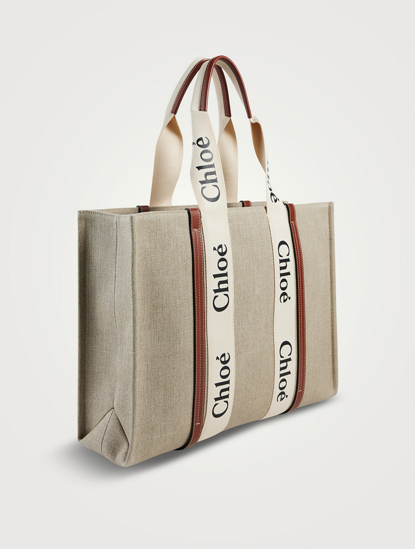 Large Woody Linen Tote Bag
