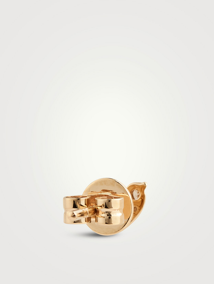 14K Gold Heart Stud Earring With Diamonds