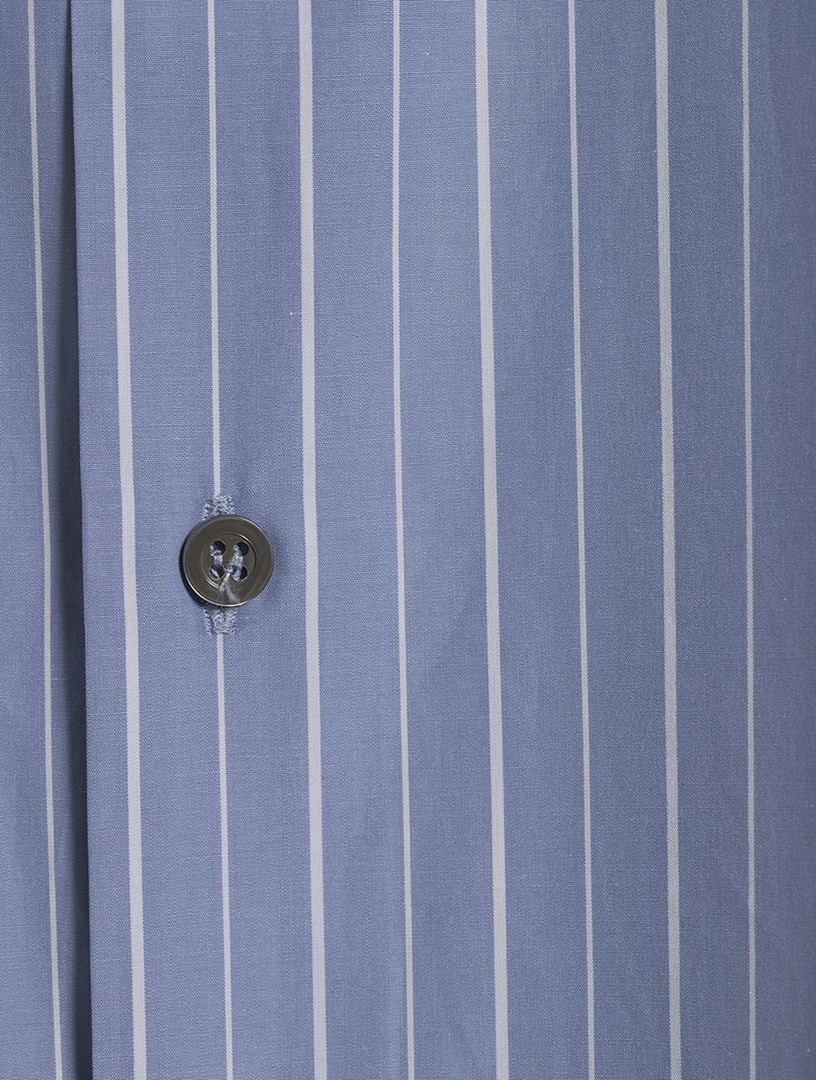 A-Line Cotton Shirt Stripe Print
