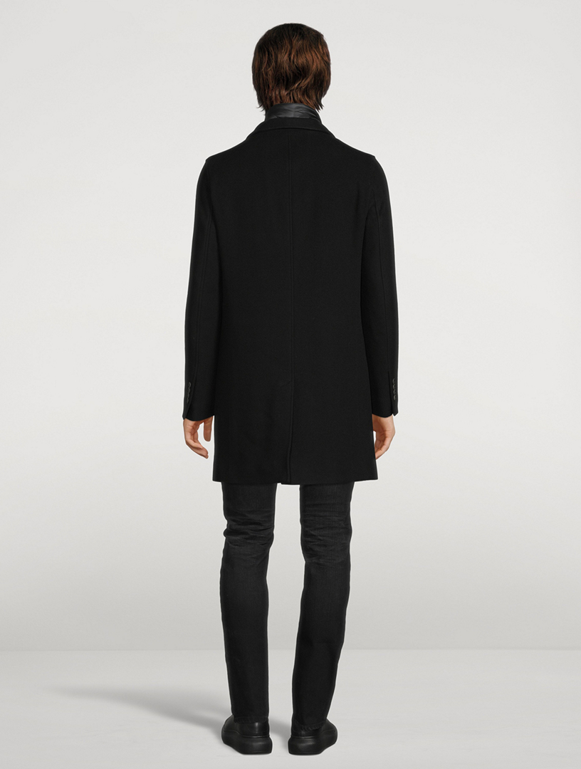 Diagonal Wool Slim-Fit Coat