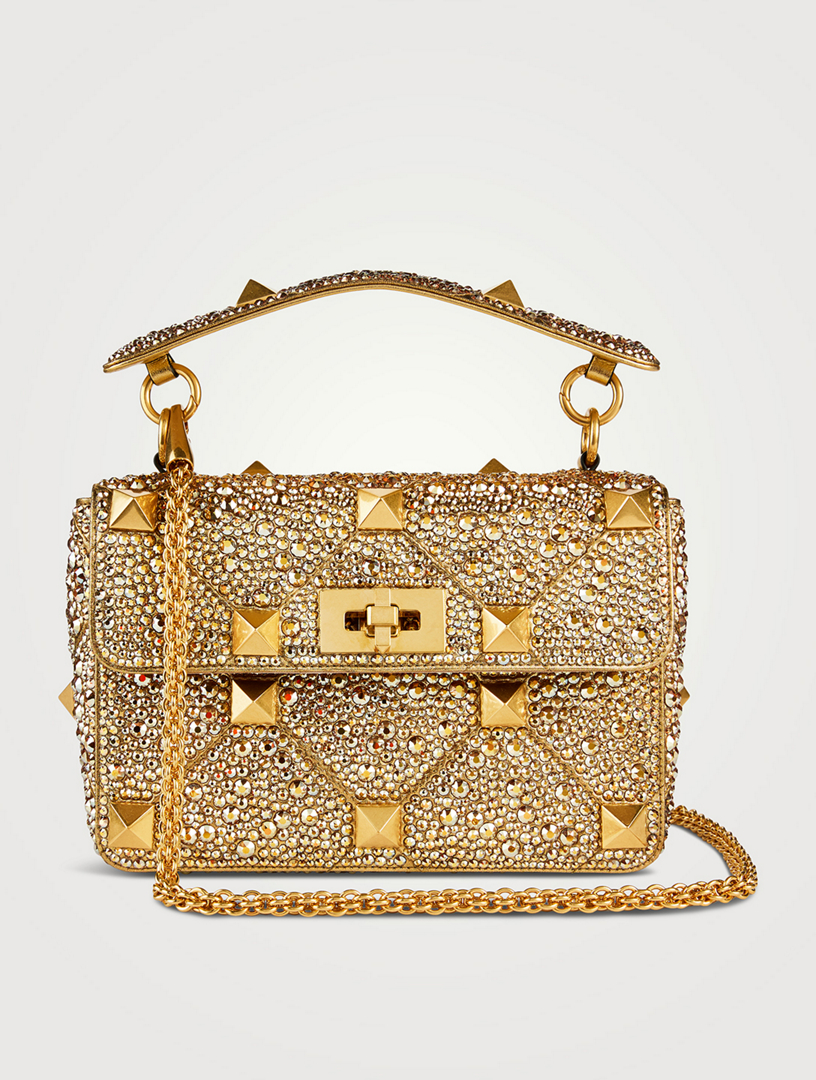 Roman Stud Rhinestone Shoulder Bag