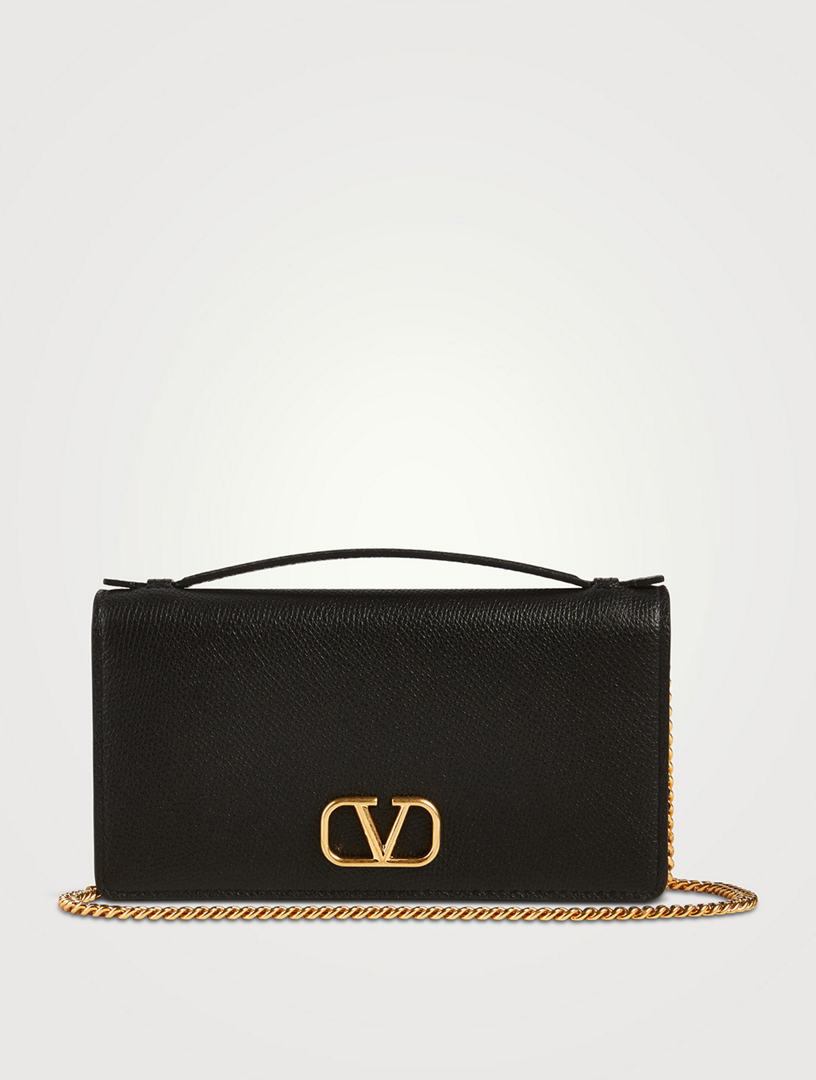 Vlogo leather crossbody bag Valentino Garavani Black in Leather