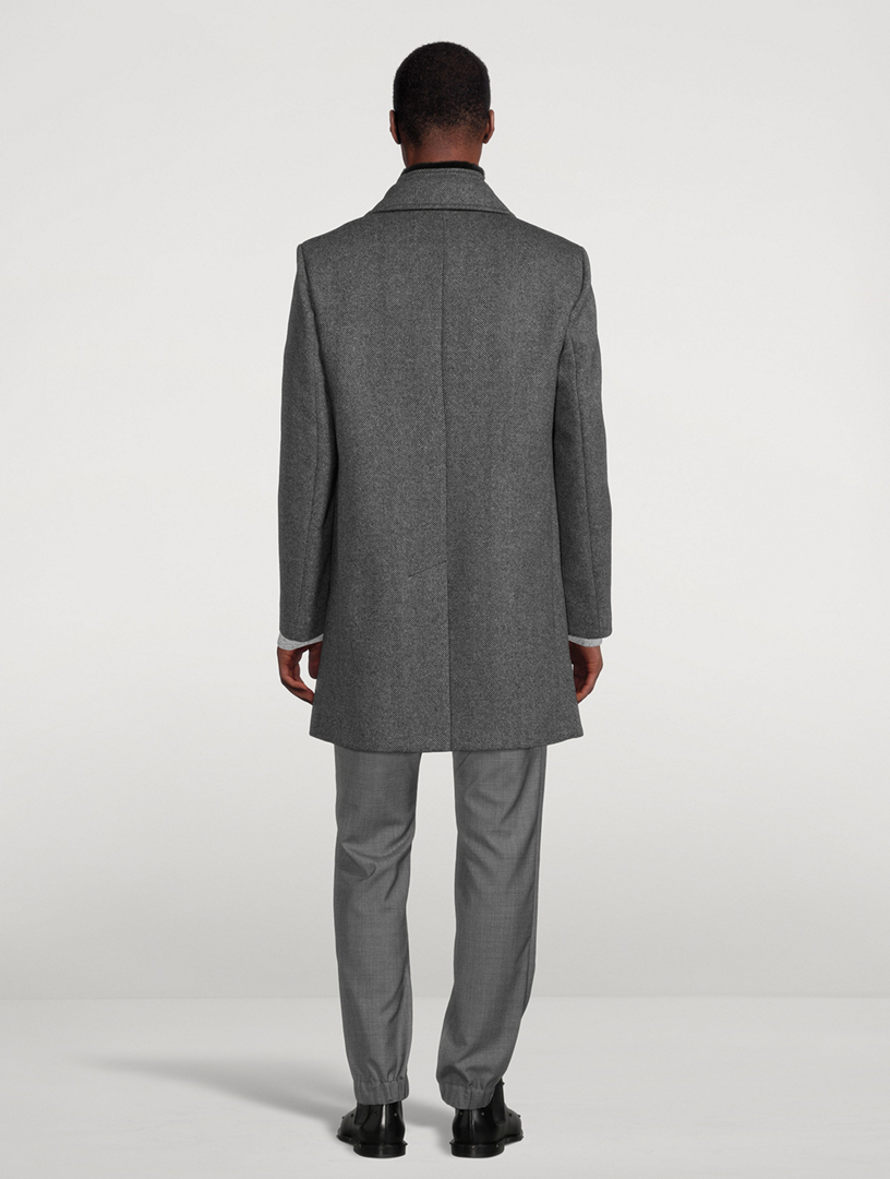 Herringbone wool blend coat hot sale