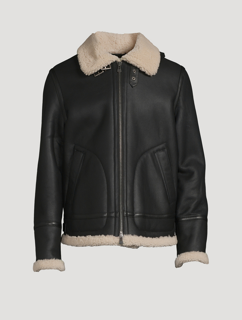 HiSO Ariel Genuine Sheepskin Shearling Aviator Jacket