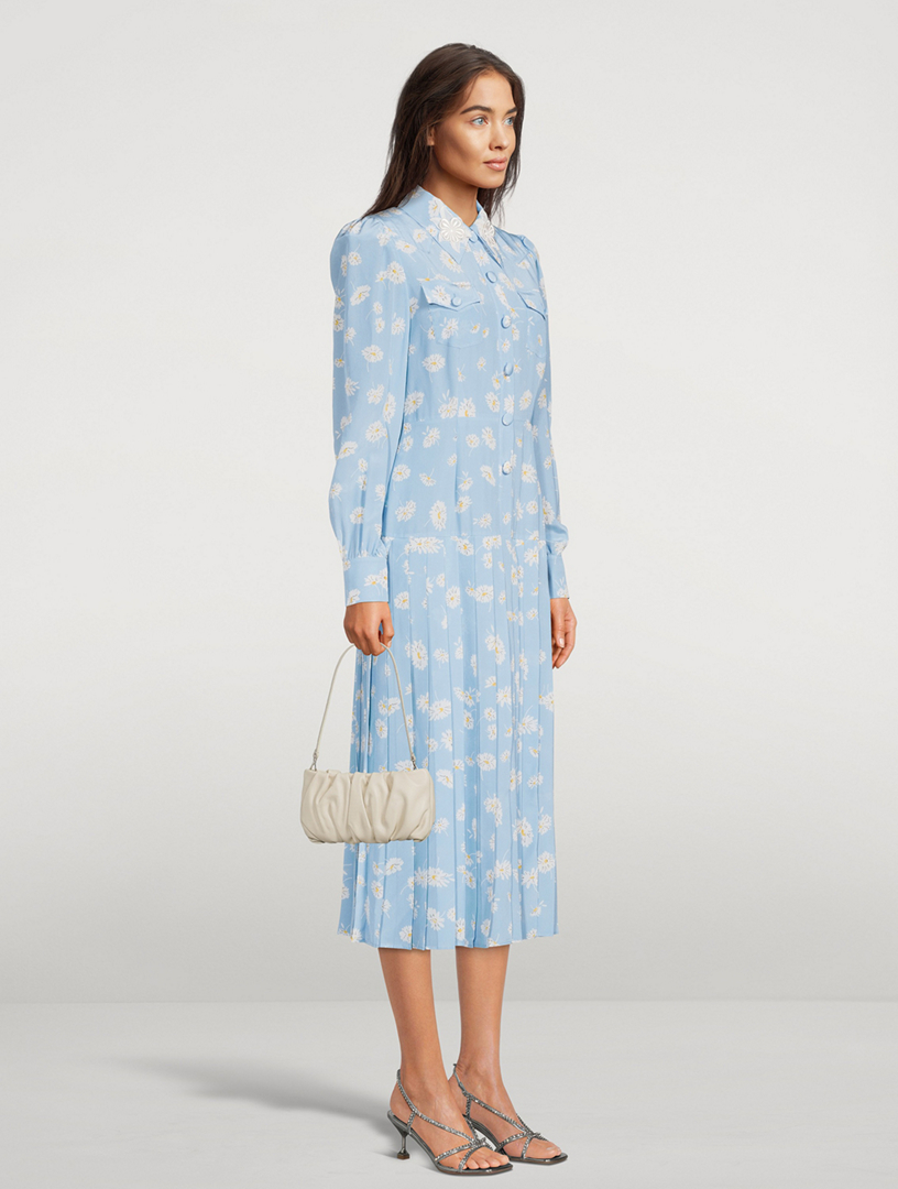 Silk Shirt Dress Daisy Print