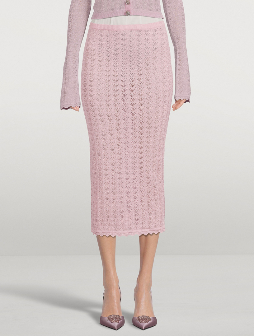 Lurex Lace Pencil Skirt