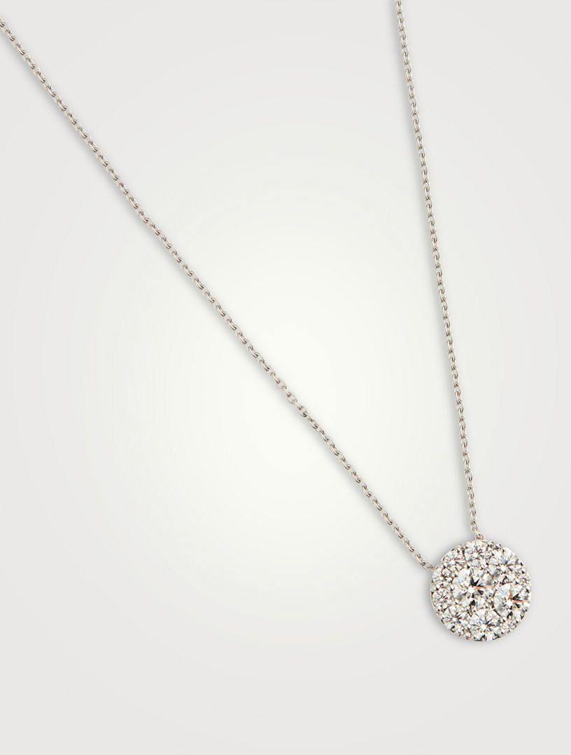Tessa 18K White Gold Diamond Circle Pendant Necklace
