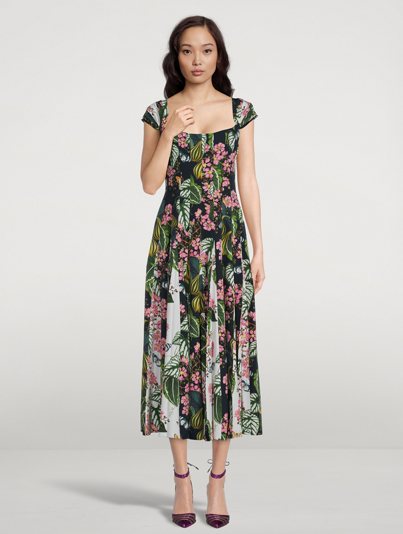Cady Inset Midi Dress Mixed Botanical Print