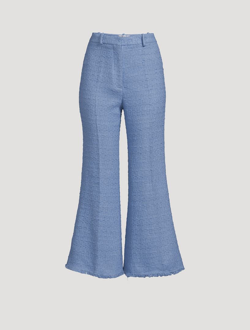 Tweed Crop Flared Pants