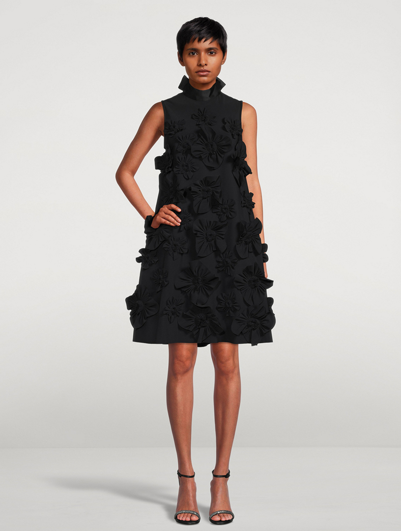 Quince Shift Dress With Floral Appliqué
