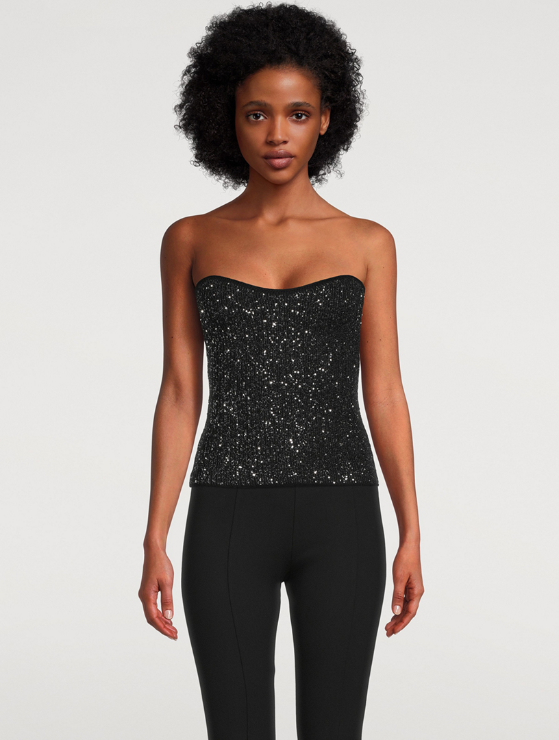 Glitter hot sale strapless top