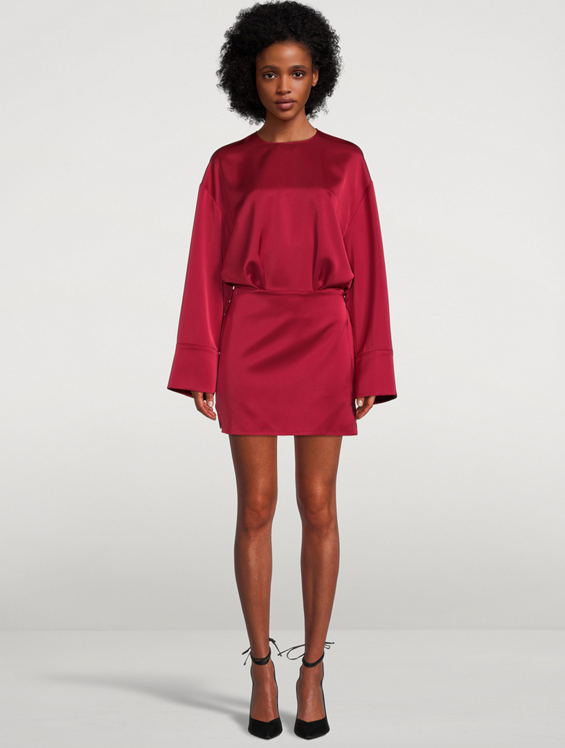 the attico satin mini dress Emerald Green Mini Dress