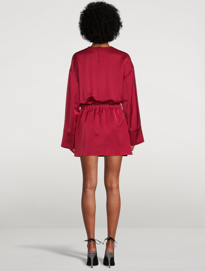 the attico satin mini dress The Attico Mini Chemisier Dress