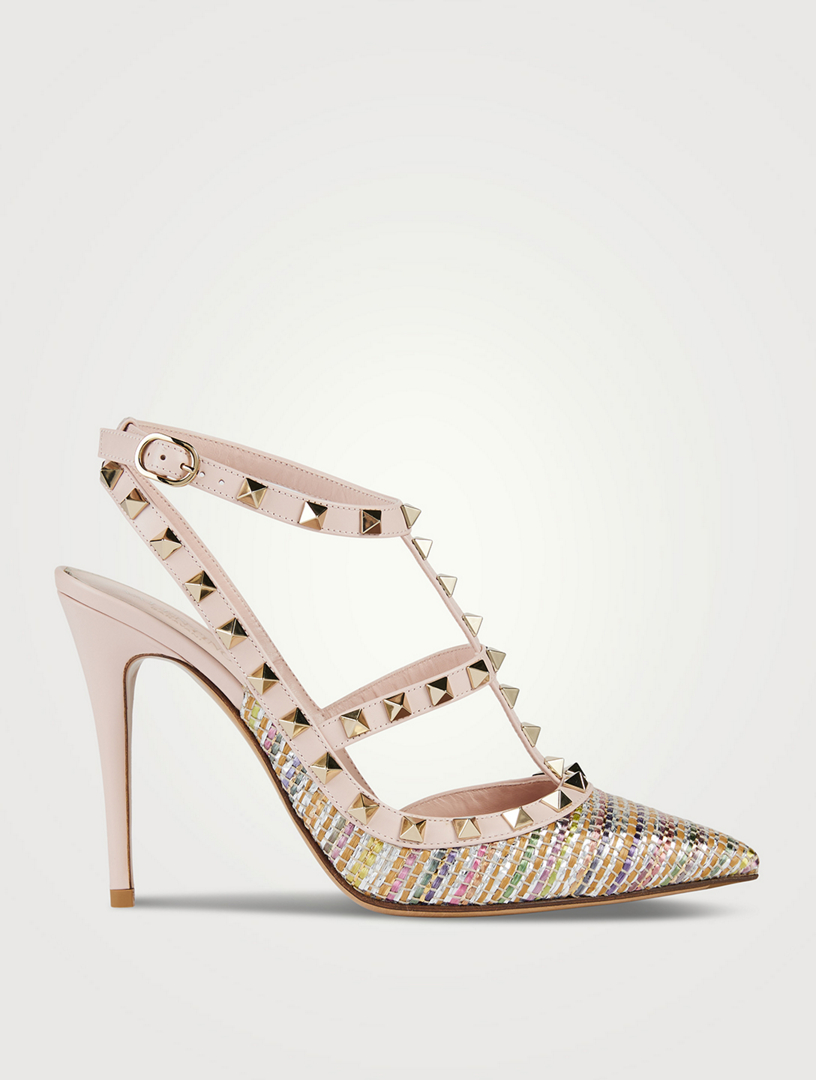 Valentino Garavani Rockstud Raffia Pump