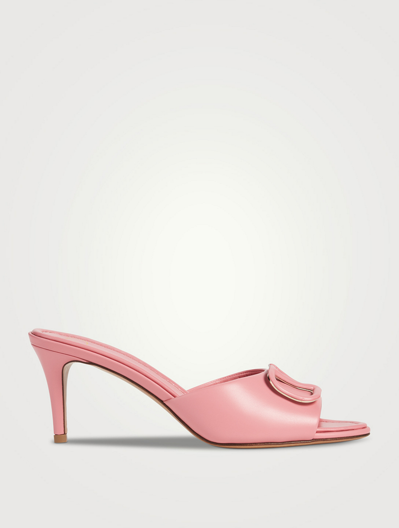 Pink on sale leather mules