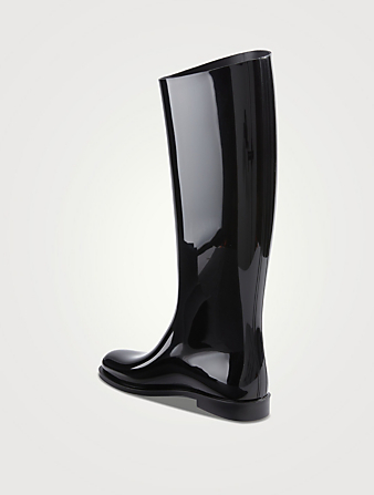 VALENTINO GARAVANI VLOGO Patent Rain Boots  Black