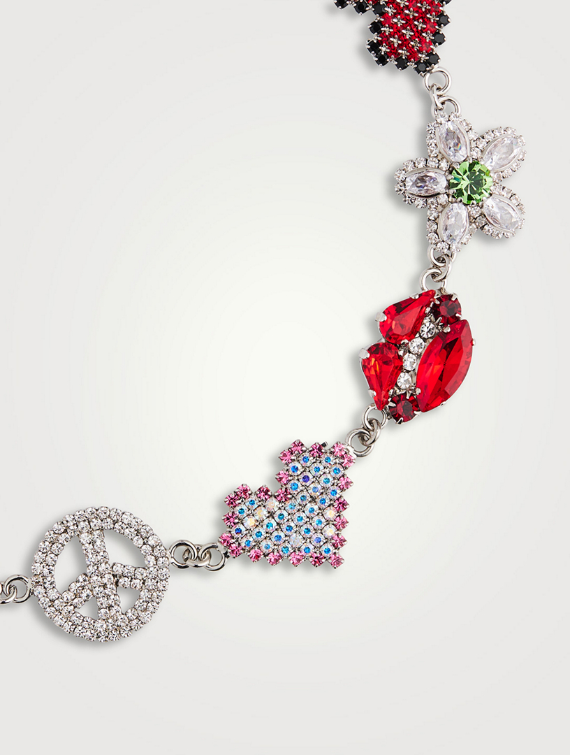 Crystal Charm Choker Necklace