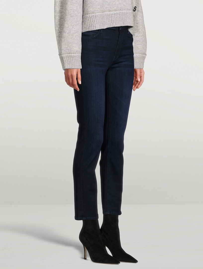 MOTHER The Dazzler Straight-Leg Ankle Jeans  Blue