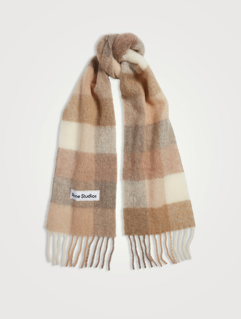 Acne studios store checked wool scarf