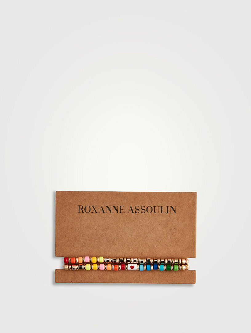 Set Of Two Little Rainbow Hearts Bracelets