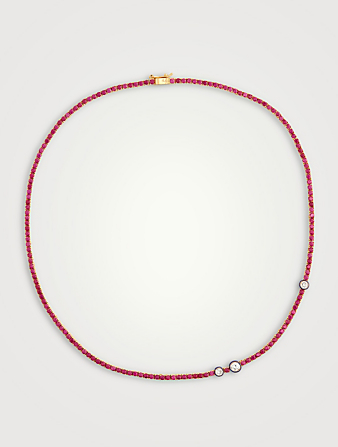 ROXANNE ASSOULIN 40 Love Tennis Necklace  Red