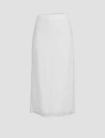 Berth Linen Midi Skirt