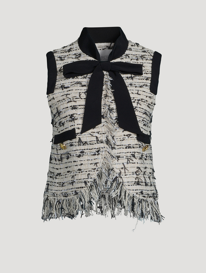 GIAMBATTISTA VALLI Fringe Tweed Vest | Holt Renfrew