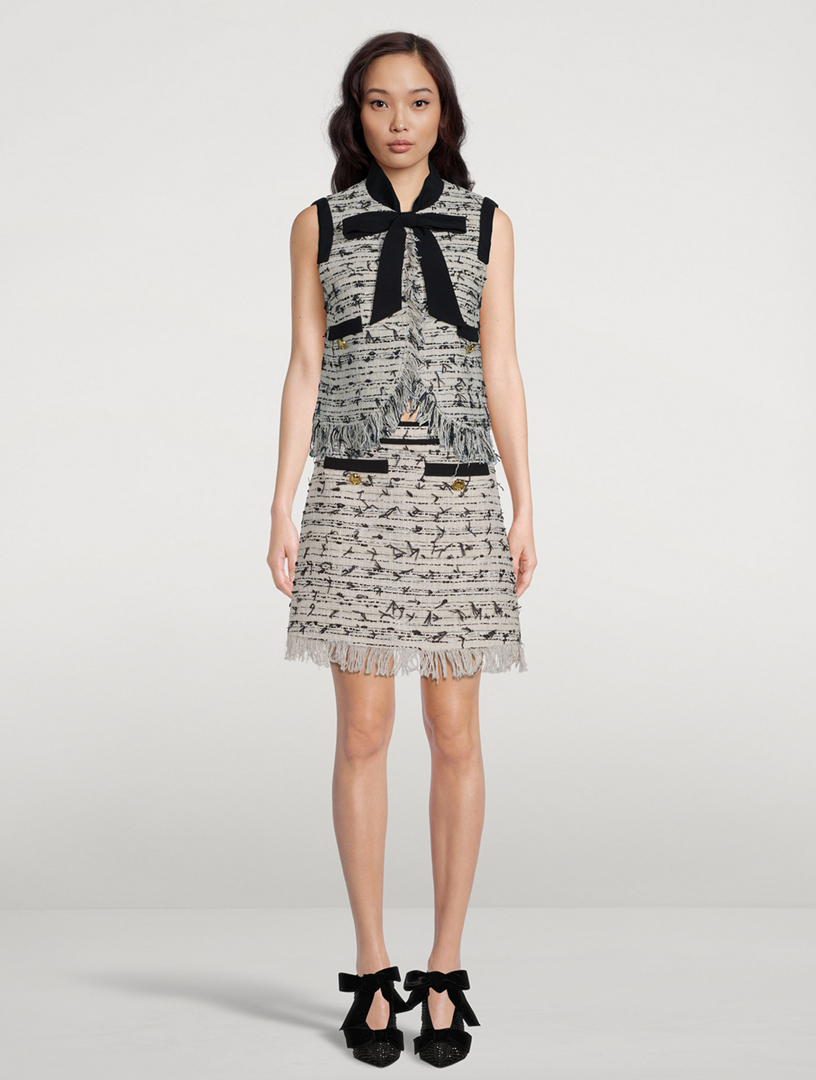 Fringe Tweed Vest