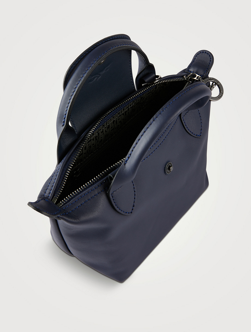 Longchamp Le Pliage Cuir Top-Handle Bag Mini Navy