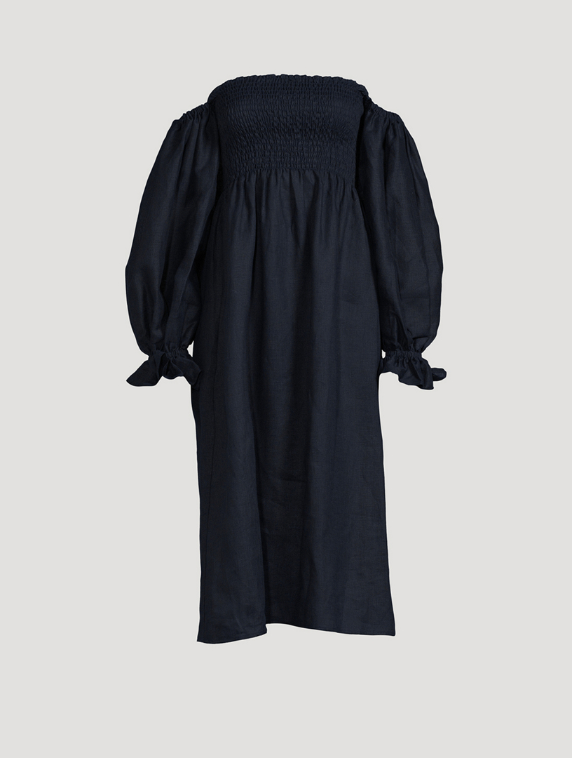 SLEEPER Atlanta Linen Midi Dress | Holt Renfrew