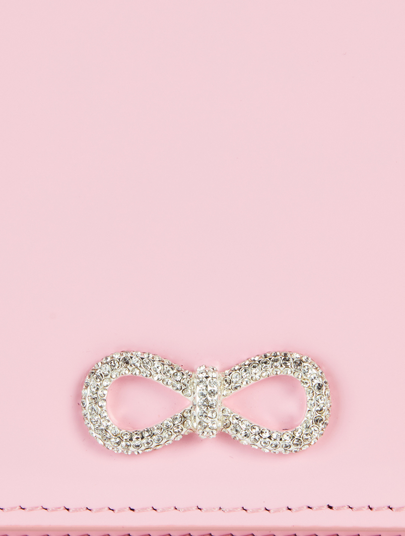 Crystal Bow Leather Baguette
